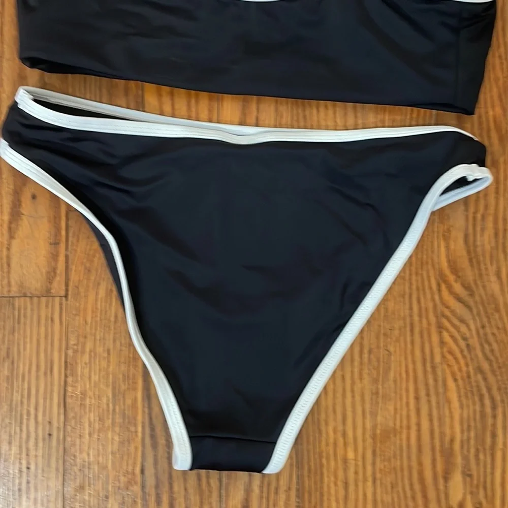 Andie x Mindy Camp Bikini Set Dolphin Top Bells Bottom Black‎ XS NWT